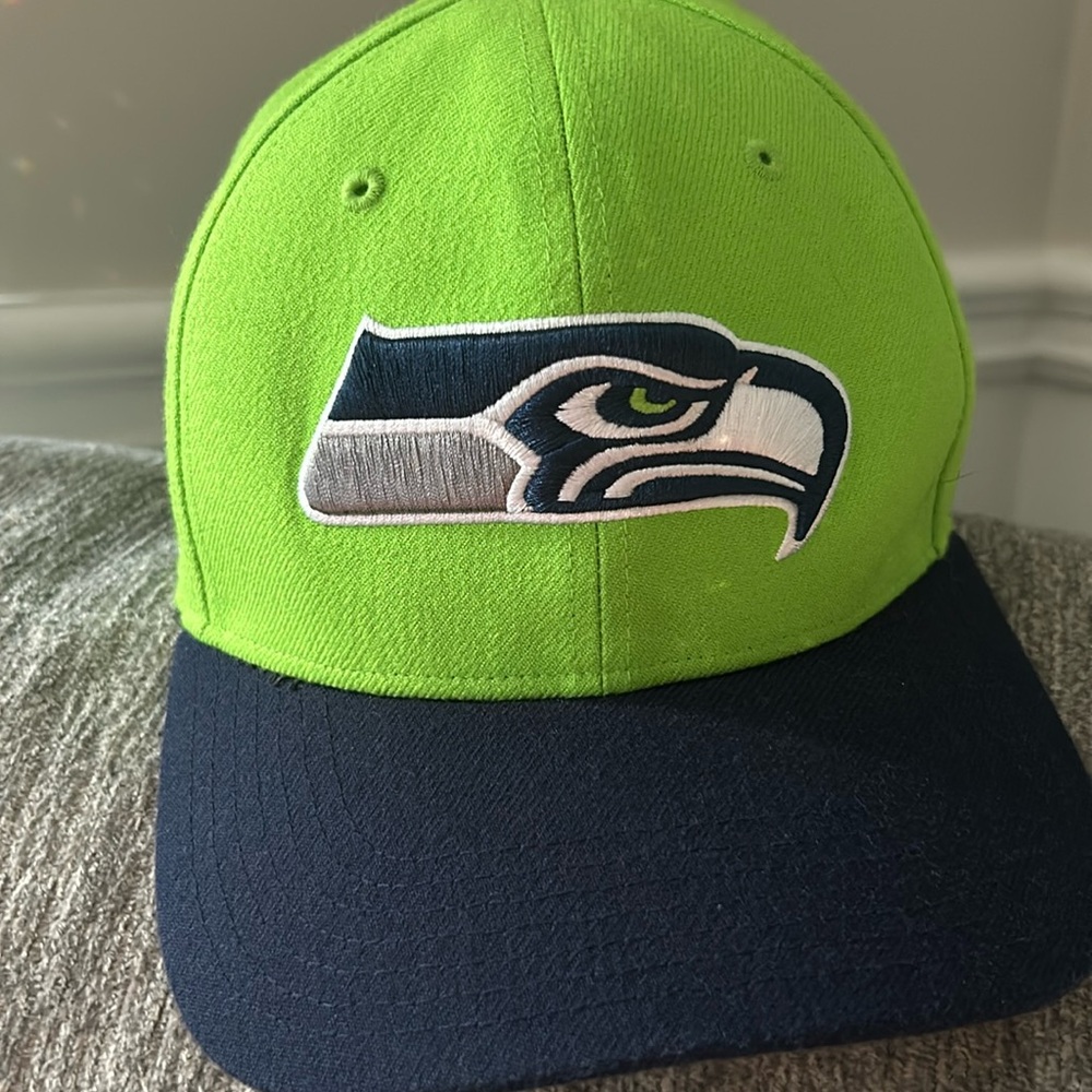 Seattle Seahawks NFL Men's '47 Neon Green Navy Blue Adjustable Hat